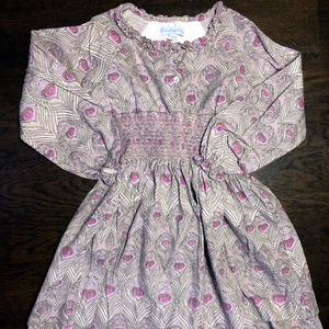 Elephantito smocked waist peacock print dress